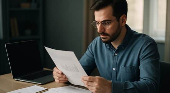 Persona che consulta il report dei propri dati creditizi a casa