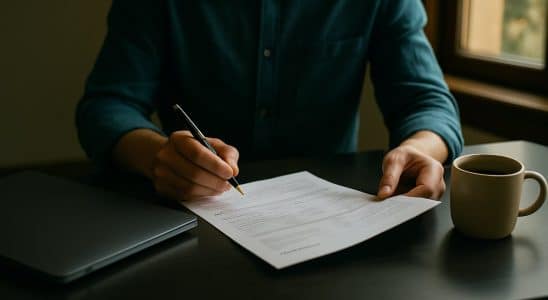Persona che verifica le spese del conto corrente al rientro dalle vacanze