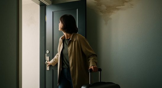 Persona al volver de vacaciones descubre una mancha de humedad en el techo