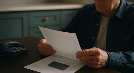Aposentado conferindo o extrato do benefício e o desconto do cartão consignado